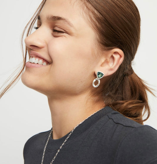 Boucles d'oreilles pendantes avec cristaux vert Fait main par des Artisans d'Espagne Boucles d'oreilles pendantes avec cristaux vert PEN0980