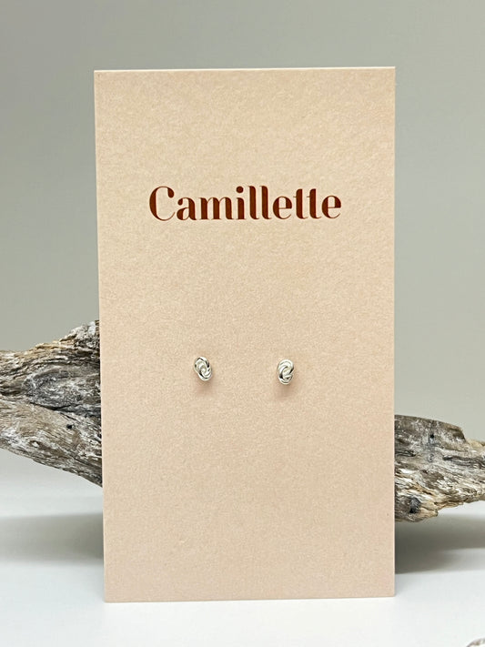 Boucles Argent noeud Fait à la main à Montréal&nbsp; Camillette Boucles Argent noeud