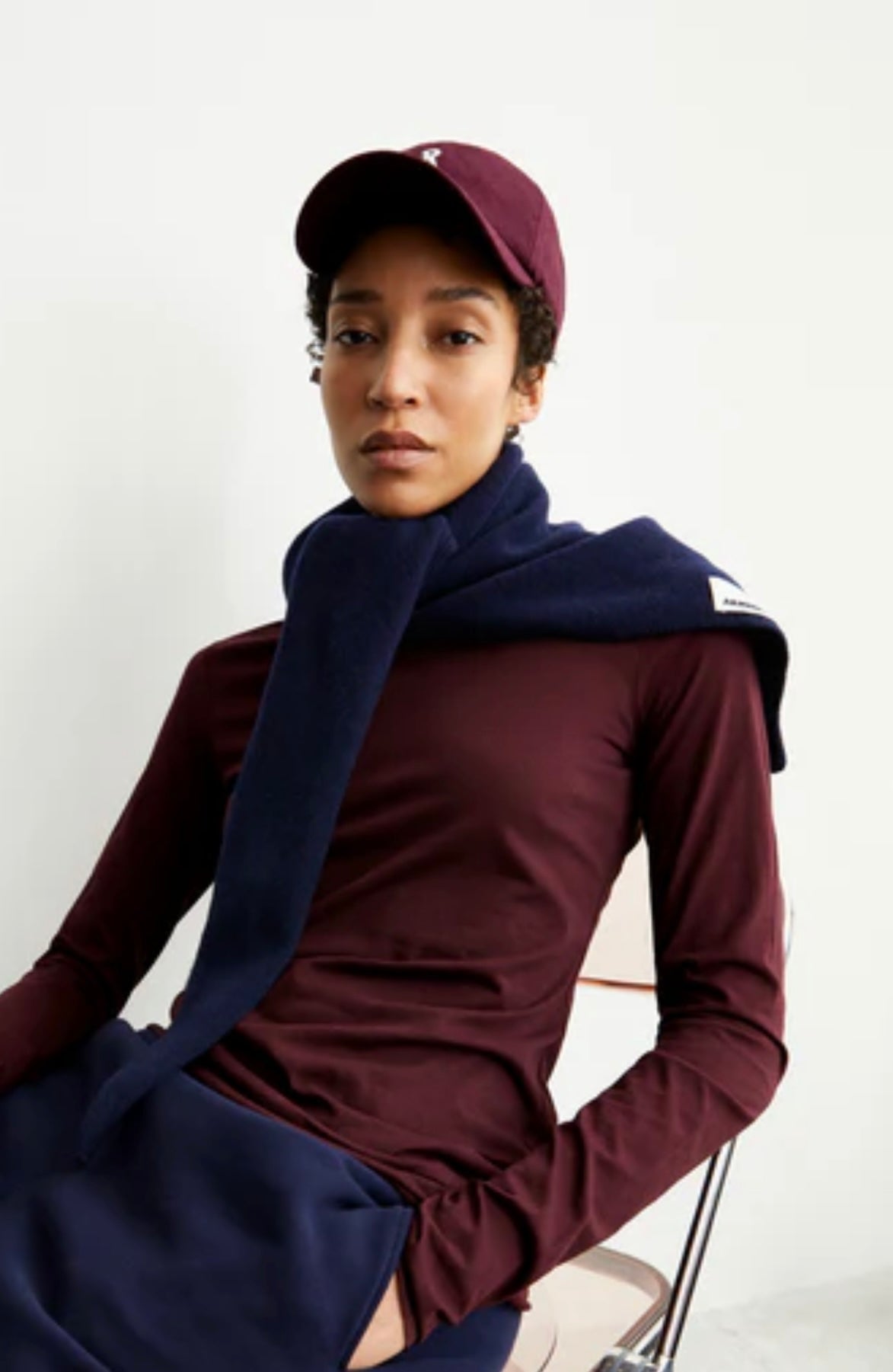 Einiaara dark cranberry T-shirt à manches longues en coton bio Armed Angel Haut en coton bio Einiaara dark cranberry