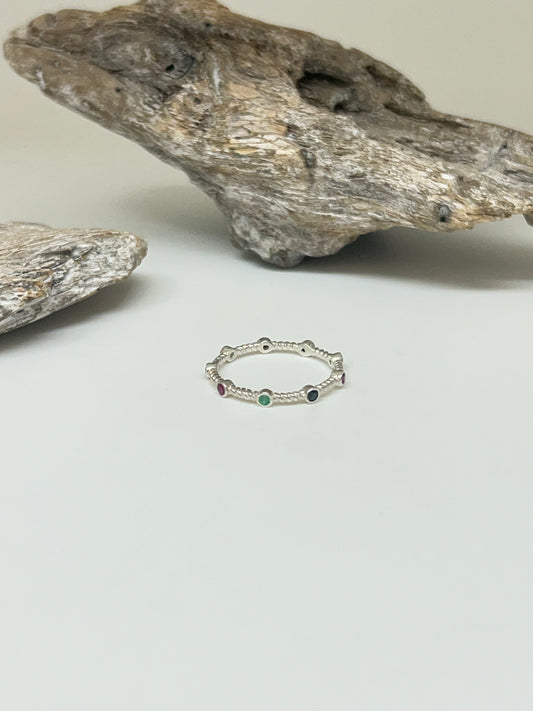 Bague Argent 925 émeraude saphir rubis&nbsp; Dessiné par Artisans Thaïlande&nbsp;&nbsp;rs1113