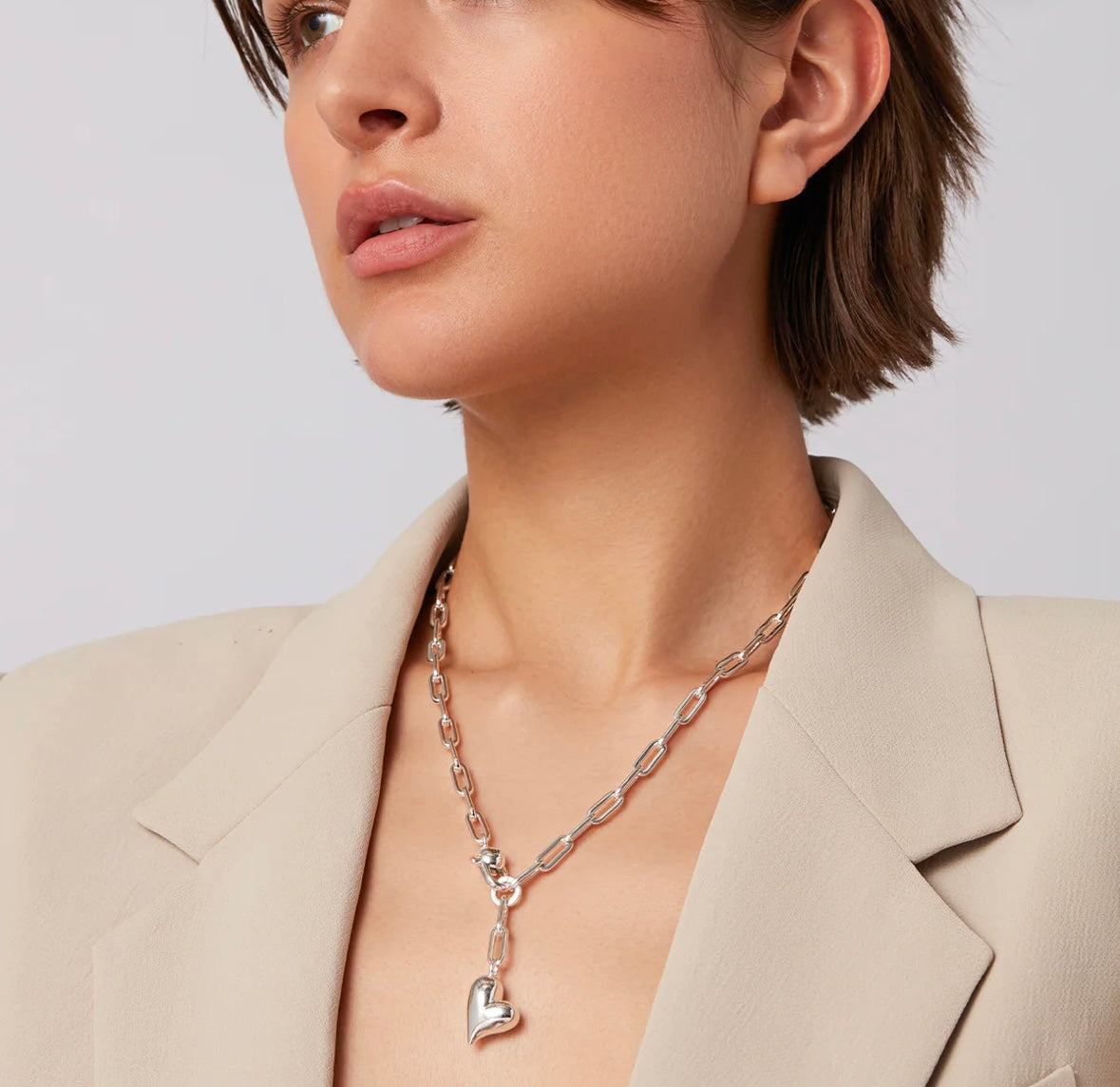 Collier cœur gonflé argent Dessiné par Jenny Bird Ontario Jenny Bird JB1356-HPS