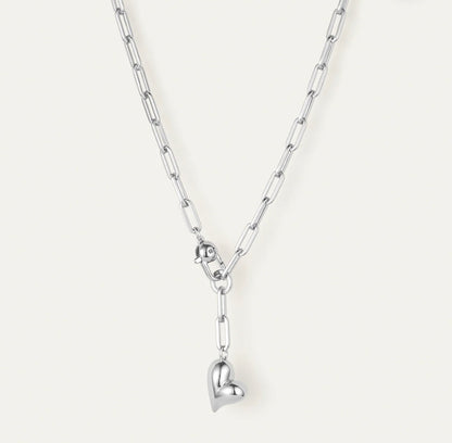 Collier cœur gonflé argent Dessiné par Jenny Bird Ontario Jenny Bird JB1356-HPS