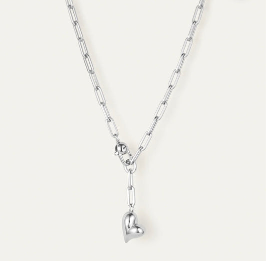 Collier cœur gonflé argent Dessiné par Jenny Bird Ontario Jenny Bird JB1356-HPS