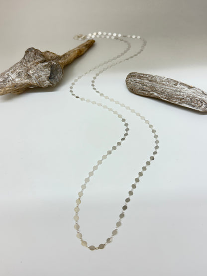 Chaine longue Paillettes Argent sterling Clio Blue Fabriqué à la main à Paris en France Clio Blue SAU1689F