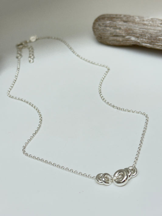 Collier Mailles et Anneaux Argent sterling Clio Blue Fabriqué à la main à Paris en France Clio Blue CO4307