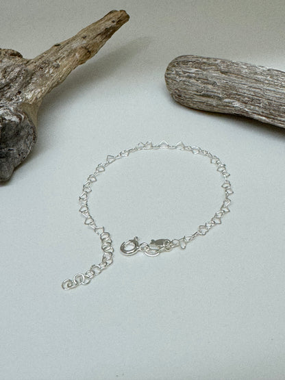 Bracelet mini Coeurs Argent sterling Dessiné à Paris Clio Blue BR4296