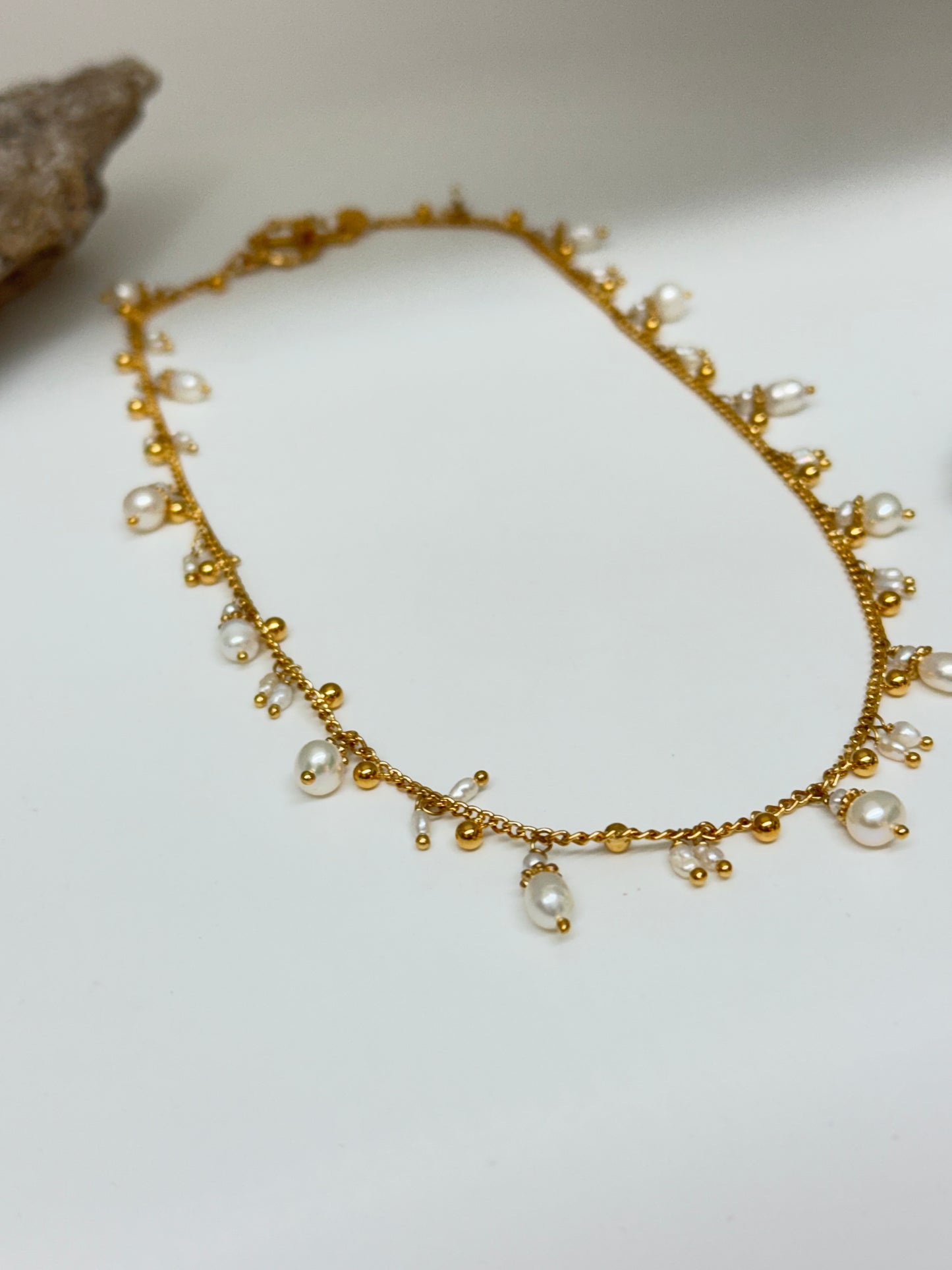 Collier Tangerine perles or Fabriqué à la main à Marseille en France Gas bijoux Collier Tangerine