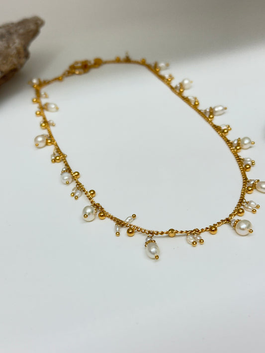 Collier Tangerine perles or Fabriqué à la main à Marseille en France Gas bijoux Collier Tangerine