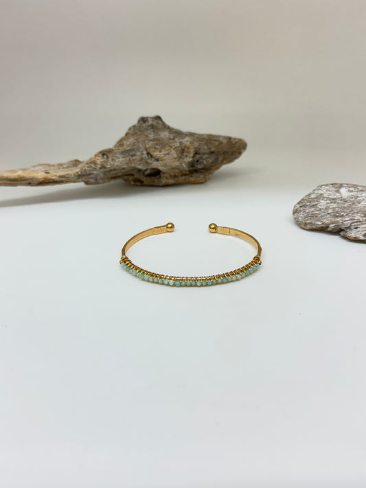 Bracelet Lyre Jonc Aqua-marine Fabriqué à la main à Marseille en France Gas bijoux Bracelet Lyre Jonc