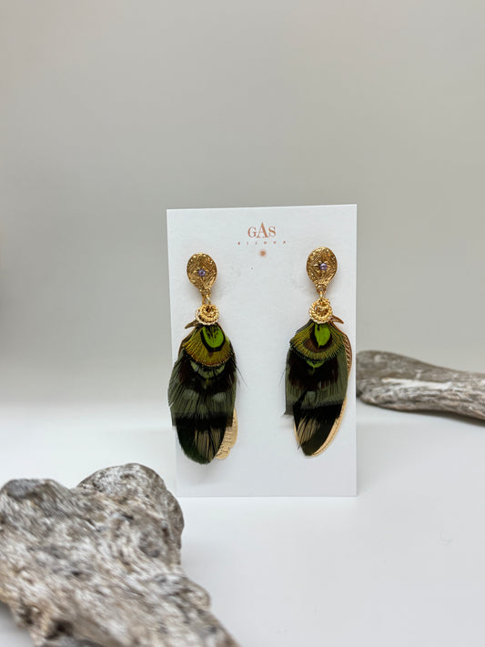 Boucles d'oreille Sao Ter vertes Bijoux Produite à Marseille Gas bijoux Sao Ter