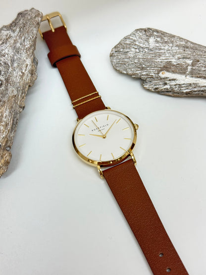 Montre West Village Cognac 33 mm  Rosefield WWCG-W86 Montre West Village Cognac