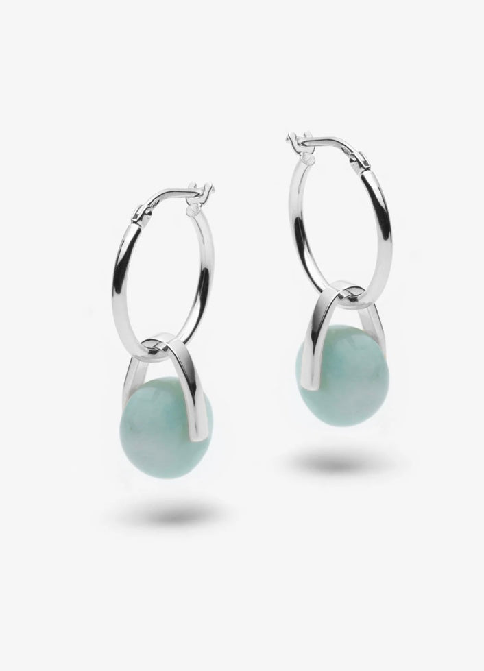 Lumineuse, boucles d'oreilles avec Amazonite Fait main à Montréal Véronique Roy Lumineuse