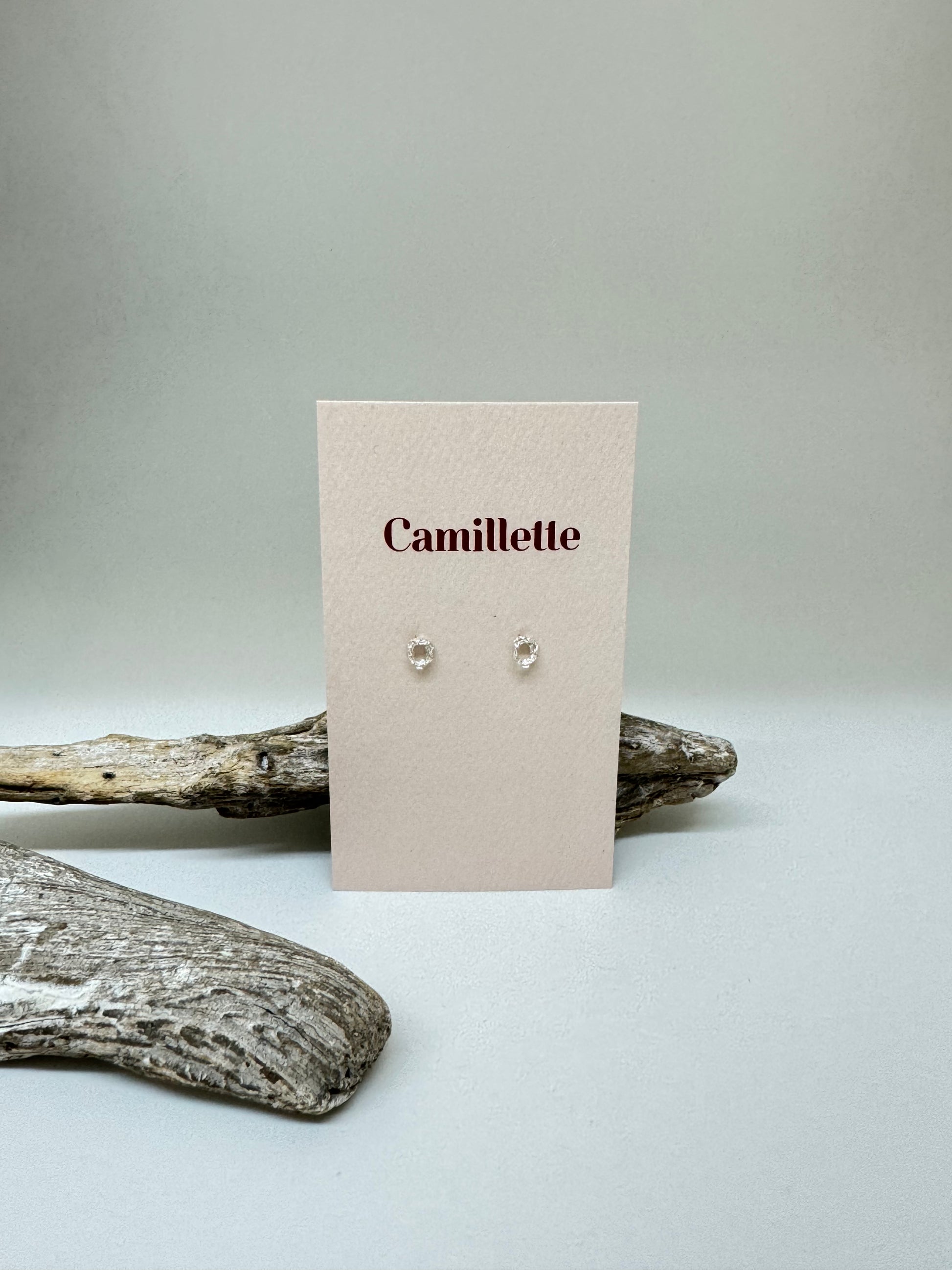 Les petites boucles d'oreilles Amalgame - Argent sterling  Camillette Fait main à Montréal Les petites boucles d'oreilles Amalgame - Argent sterling