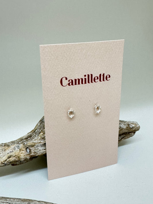Les petites boucles d'oreilles Amalgame - Argent sterling  Camillette Fait main à Montréal Les petites boucles d'oreilles Amalgame - Argent sterling