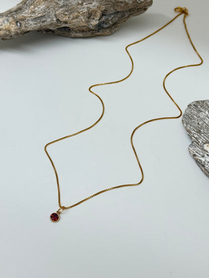 Collier mini zircon rouge, dessinée à Vancouver Lovers Tempo 2DF-SP23012-JAN