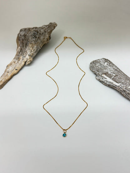 Collier mini zircon bleu, dessinée à Vancouver Lovers Tempo 2DF-SP23012-DEC