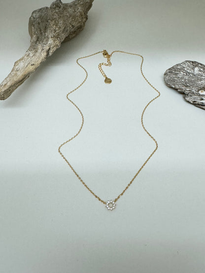 Mini halo necklace, designed in Vancouver