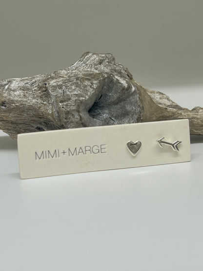 Boucles Coeur flèche Argent 925 Fait main à Vancouver Mimi Marge 25-e692