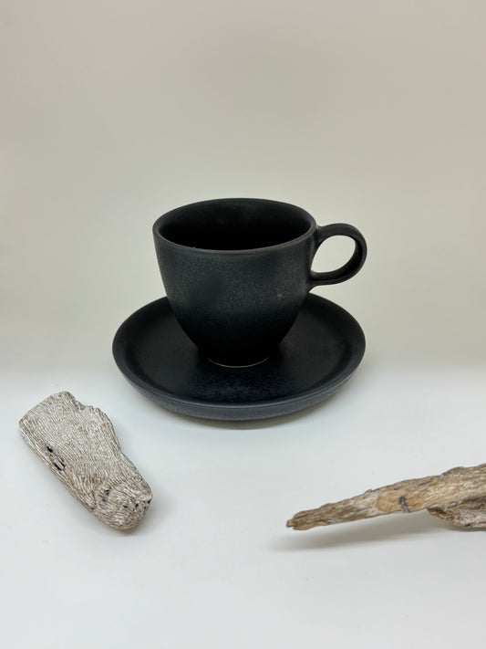 Tasse cappuccino noir Kamouraska A&J Métissage Tasse cappuccino noir