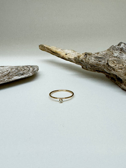 Bague Diamant Solitaire Or jaune 14 carats recyclé Fait en Outaouais W Jewellery