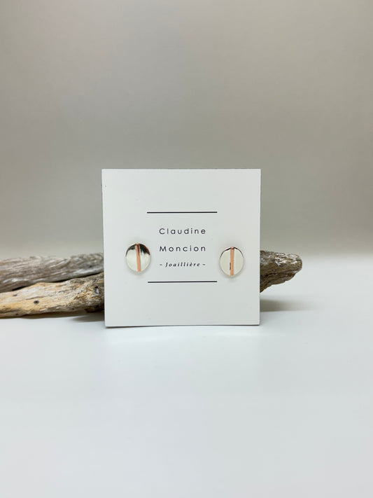Boucles d'oreilles VER01 cuivre et argent Claudine Moncion Montréal VER01