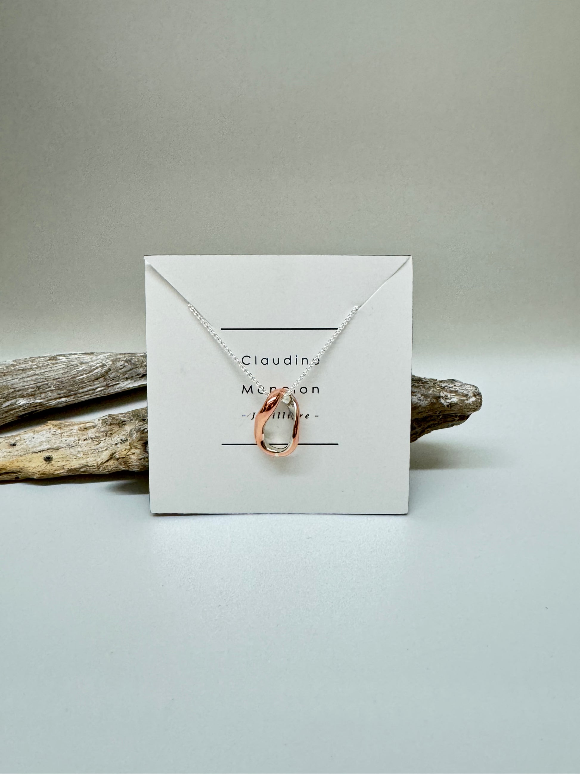 Pendentif CURVES11 Argent 925/Cuivre Fait main à Montréal Claudine Moncion CURVES11