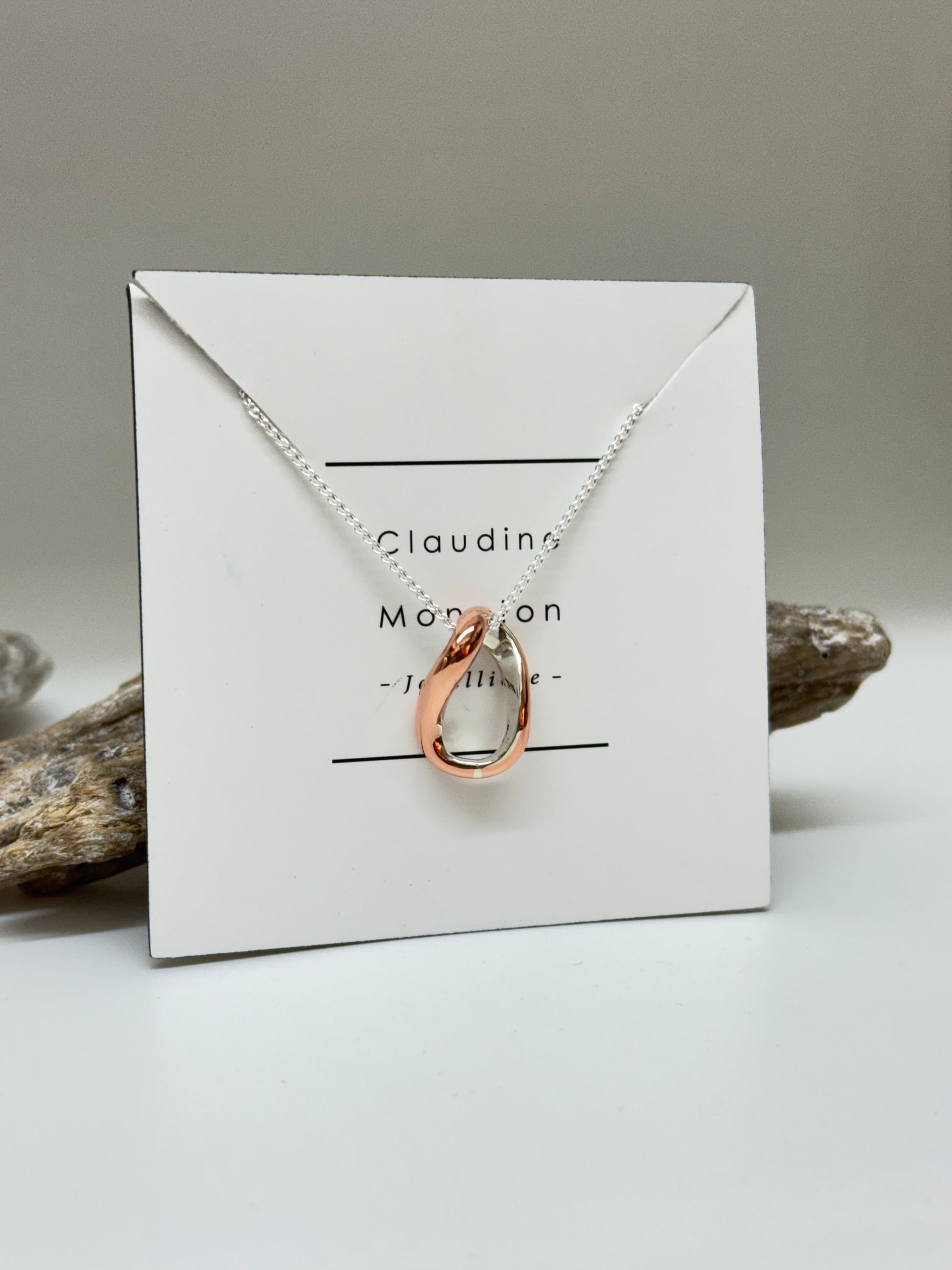 Pendentif CURVES11 Argent 925/Cuivre Fait main à Montréal Claudine Moncion CURVES11