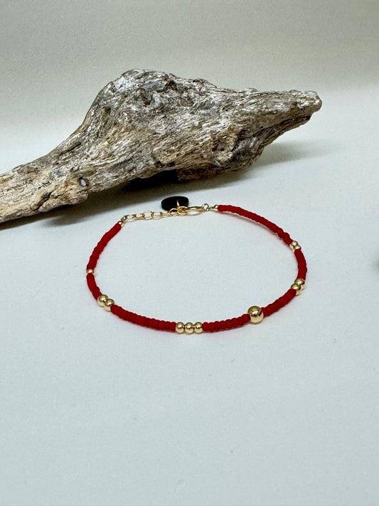 Bracelet Miyuki rouge Gold Filled fait à la main à Amsterdam Blinckstar 252a50