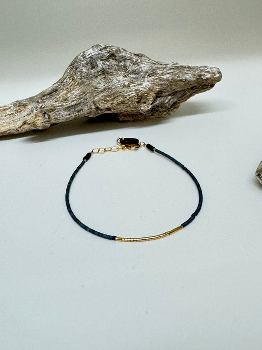 Bracelet Miyuki noir Gold Filled fait à la main à Amsterdam Blinckstar 2202a26