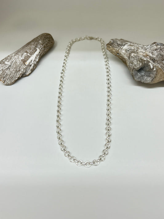 Chaine Rolo 18 pouces Argent 925 Fait main Artisans d'Indonésie Chaine Rolo