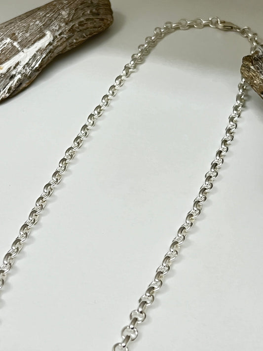 Chaine Rolo 18 pouces Argent 925 Fait main Artisans d'Indonésie Chaine Rolo