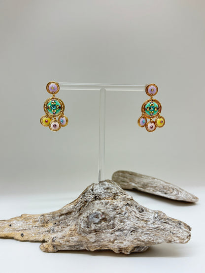 Asequin Medium Pastel Earrings Jewelry Produced in Marseille