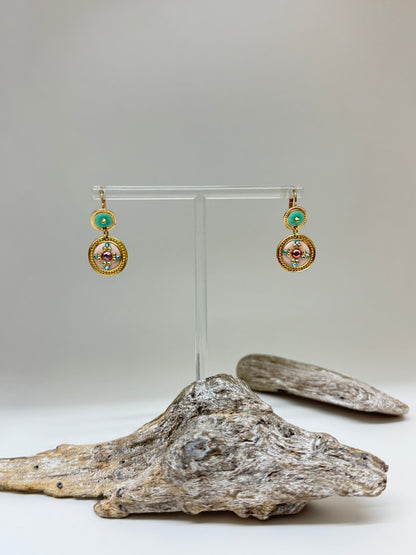 Boucles d'oreille Asequin pastel Bijoux Produite à Marseille Gas bijoux Asequin petite pastel