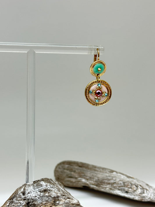 Boucles d'oreille Asequin pastel Bijoux Produite à Marseille Gas bijoux Asequin petite pastel