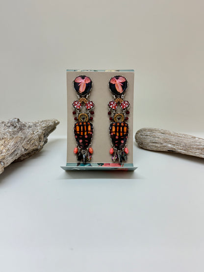 Boucles d'oreilles Argile rose Collection Éclat Ayala Bar - Cristaux Métaux antiques Verre fabriquée au Moyen-Orient AyalaBar R2323