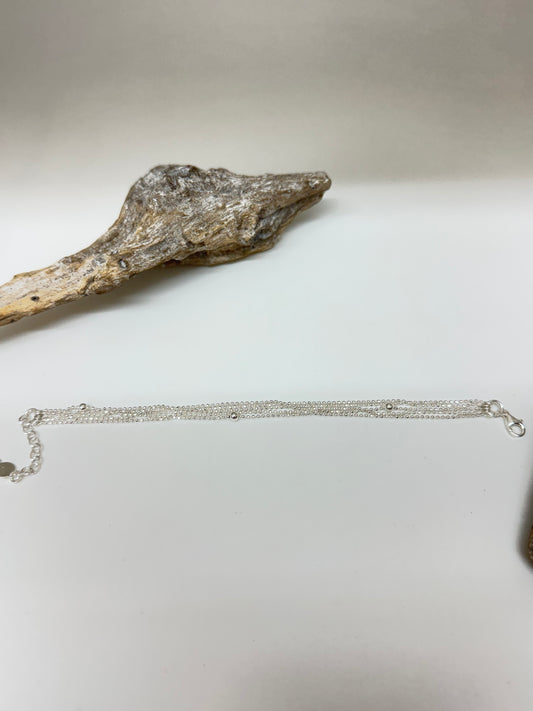 Bracelet multi chaines boules Argent sterling Dessiné à Paris Clio Blue BR1756