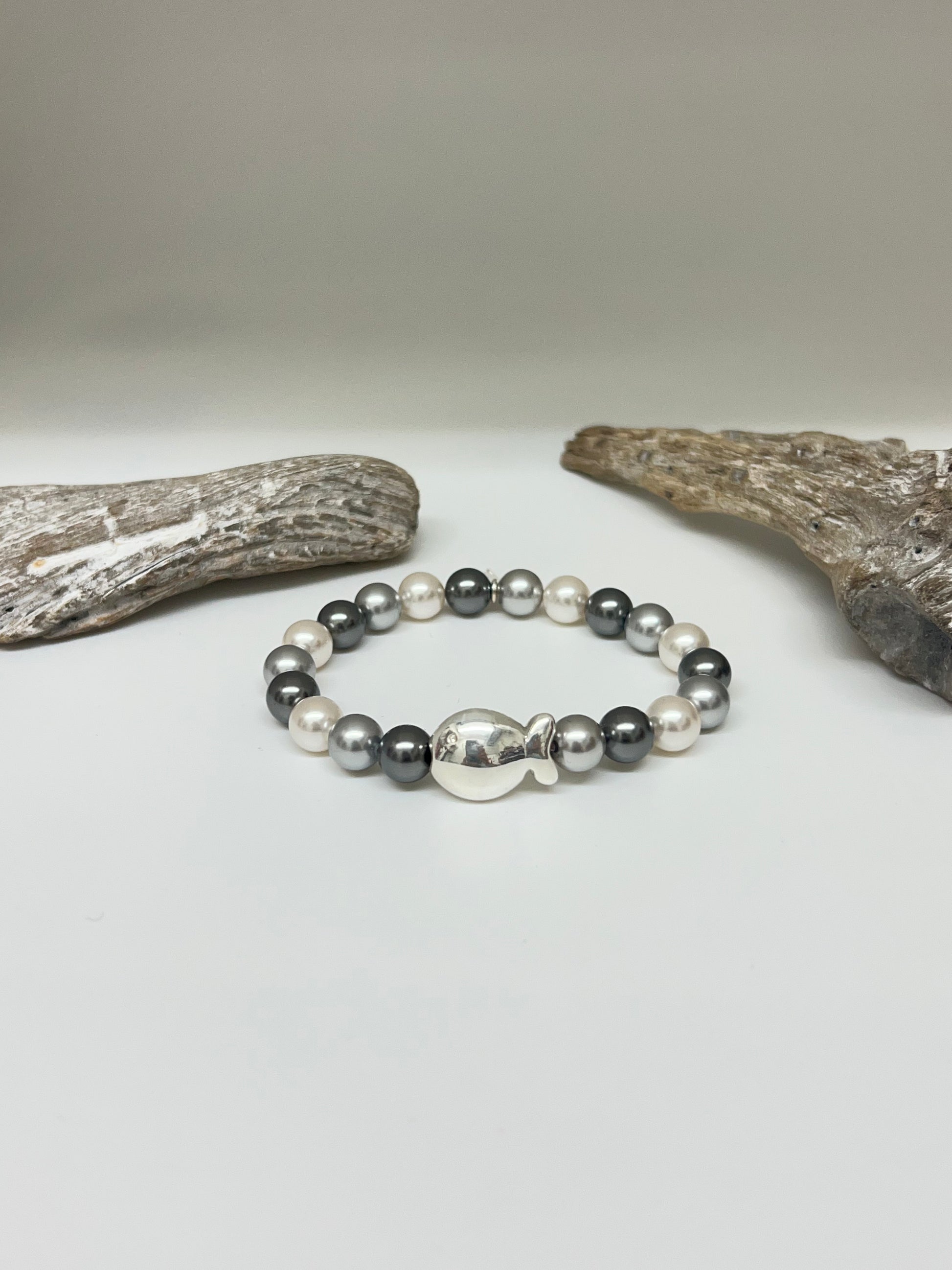 Bracelet Perle Nemo Perle de verre nacré Fait main à Paris 12AT2442MGR