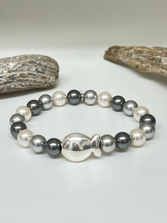 Bracelet Perle Nemo Perle de verre nacré Fait main à Paris 12AT2442MGR