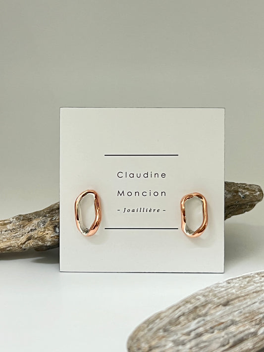 Boucles d'oreilles Curves01 cuivre et argent Claudine Moncion Montréal E_Curves01
