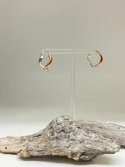 Boucles d'oreilles Curves02 cuivre et argent Claudine Moncion Montréal E_Curves02