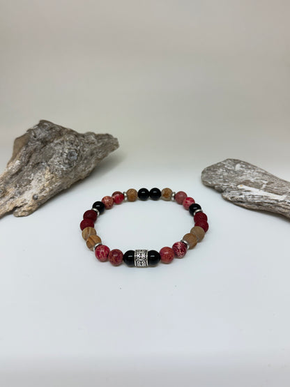 Bracelet Jaspe rouge  Agates, fait main à Montréal Bracelet Bracelet Jaspe rouge Agates