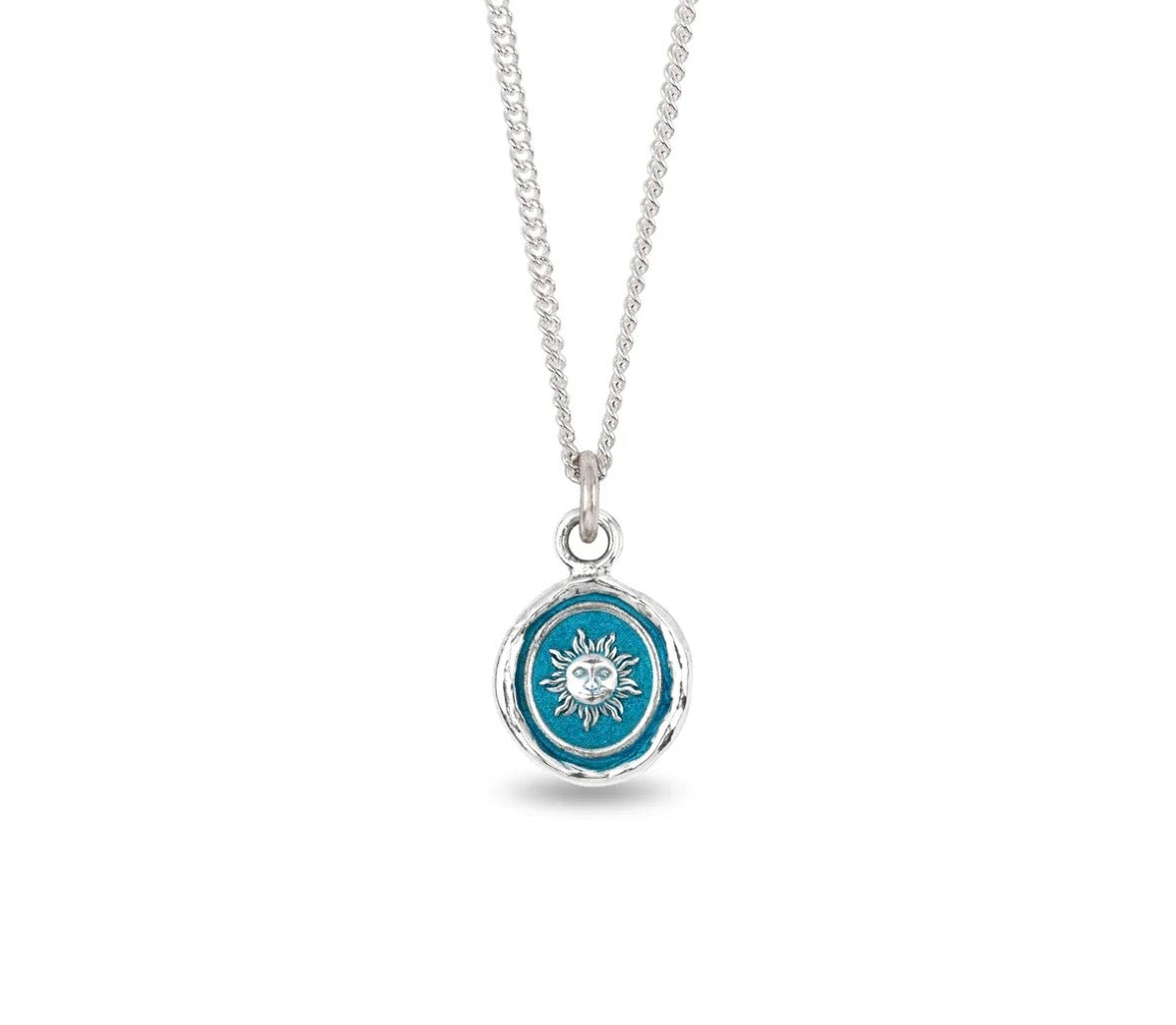 Talisman de Joie et d'Appréciation - Bleu Capri Pyrrha Fait mains au Canada Pyrrha