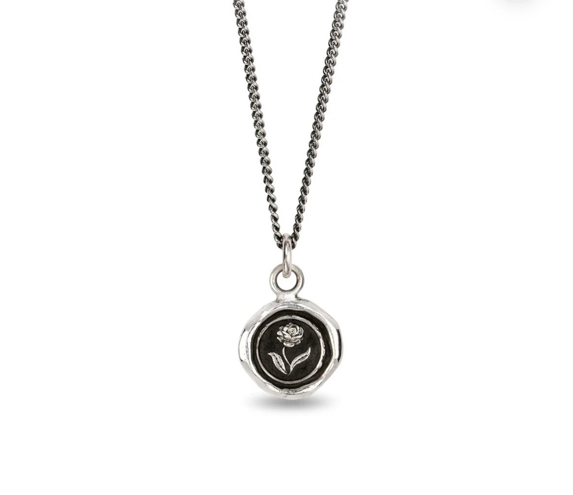 Talisman la Rose - Argent sterling Pyrrha Fait mains au Canada Talisman la Rose - Argent sterling