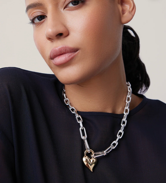 Collier pendentif cœur Padlock 2 tons Dessiné par Jenny Bird Ontario Jenny Bird JB1364-TT-E