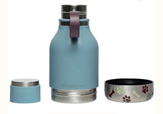 Dog Blue Bowl bottle Asobu dessinée à Montréal Bouteille pour gamelle bleue pour chien SDB1