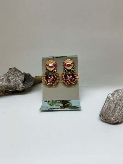 Boucles d'oreilles Pétaline Prune Vin Ayala Bar fabriquée au Moyen-Orient AyalaBar H2389