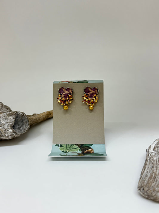 Boucles d'oreilles Baika Prune Vin Ayala Bar fabriquée au Moyen-Orient AyalaBar H2390