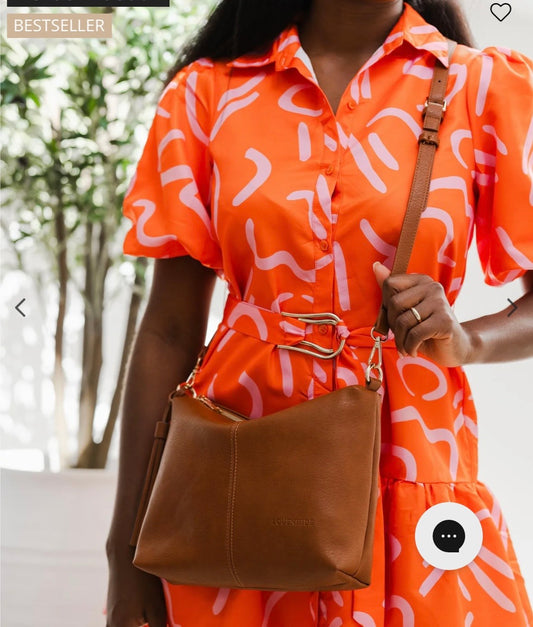 Daisy stripe Sac bandoulière à rayures tan Sac Daisy stripe 6036sttan