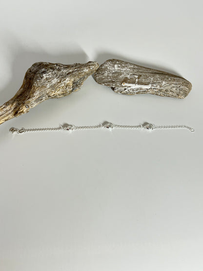 Bracelet trio Nemo en Argent 925 sur chaine&nbsp;Fait main à Paris Clio Blue&nbsp;BR0077