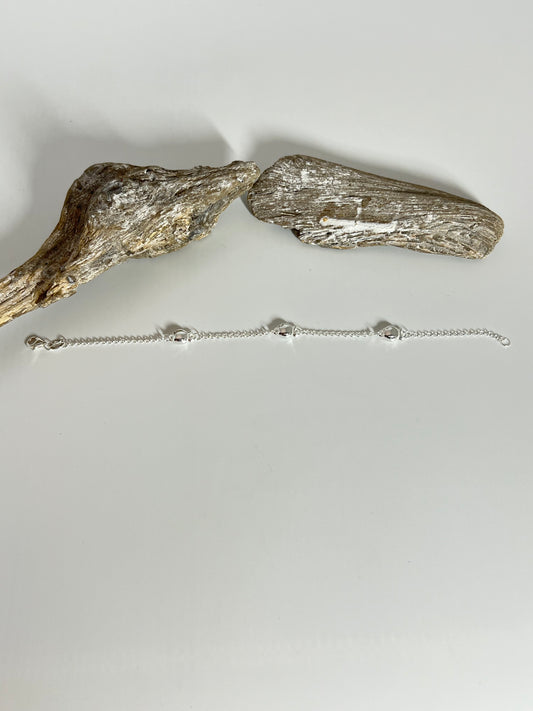 Bracelet trio Nemo en Argent 925 sur chaine&nbsp;Fait main à Paris Clio Blue&nbsp;BR0077